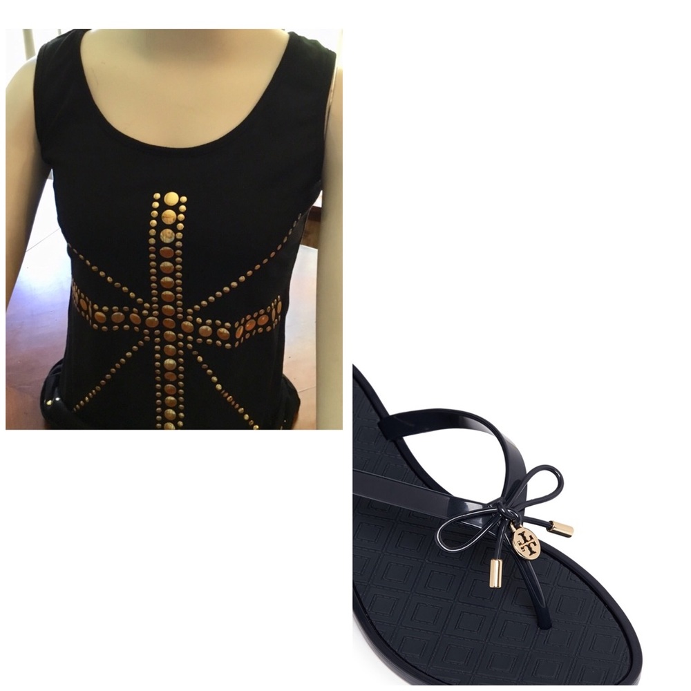 Black Tank Top with Gold